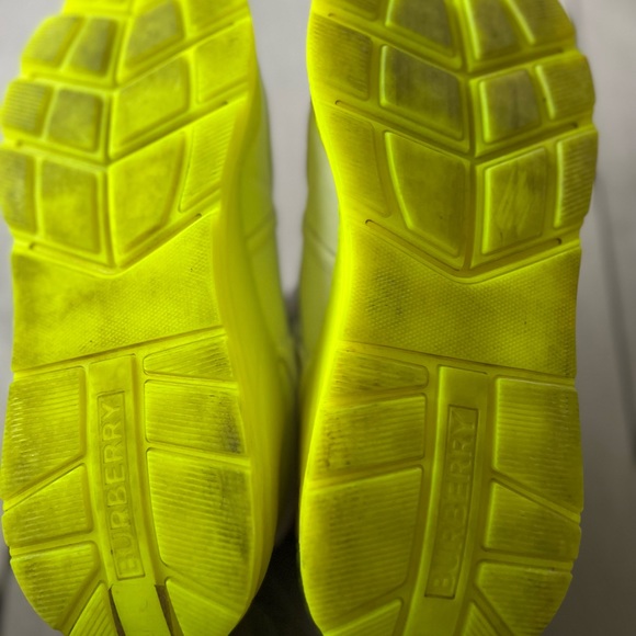 Burberry Ronnie Chunky White Leather Neon Sole Sneaker Size 40 - Picture 12 of 16